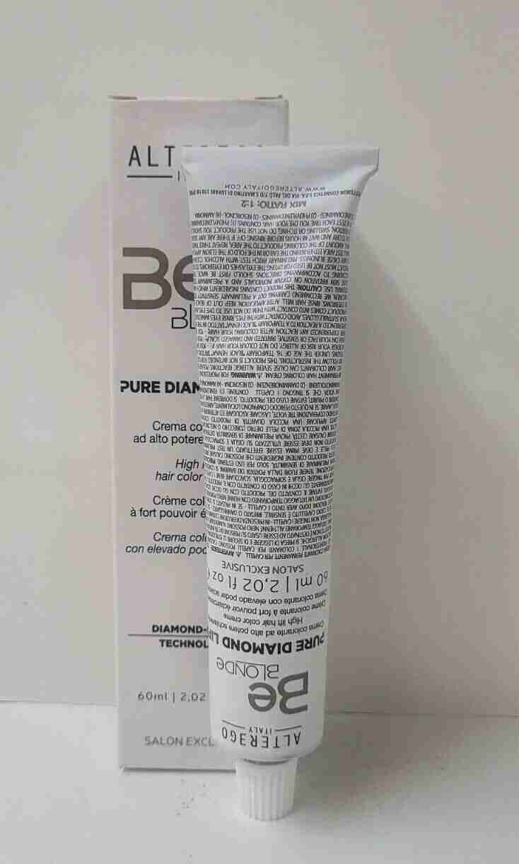 Alter Ego Italy BE BLONDE Pure Diamond Lift High Lift Hair Color Creme ~ 2.02 oz