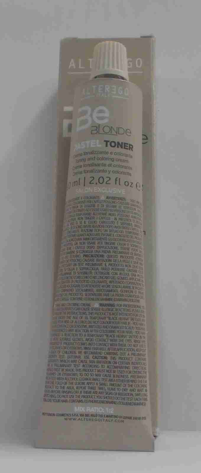 Alter Ego Italy BE BLONDE PASTEL TONER Permanent Hair Color Cream~2.02 oz. Tube - Image 2