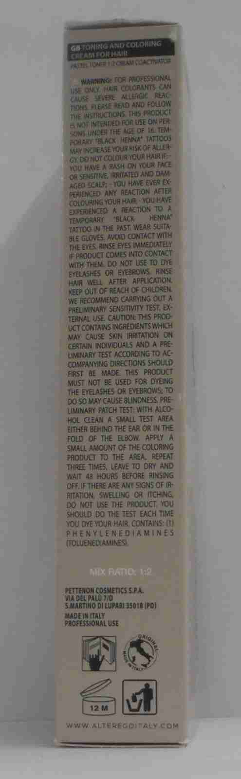 Alter Ego Italy BE BLONDE PASTEL TONER Permanent Hair Color Cream~2.02 oz. Tube - Image 3